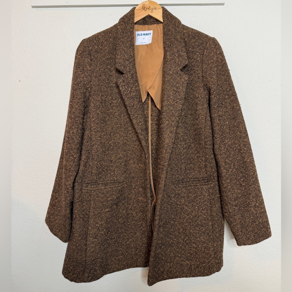 Old Navy Women's Tweed Brown Blazer